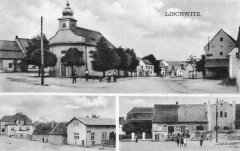 dobová pohlednice vsi s kaplí