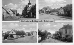 dobová pohlednice vsi s kaplí