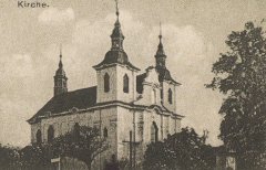 dobová pohlednice s motivem kostela