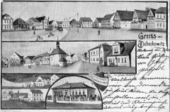 dobová pohlednice vsi s kaplí