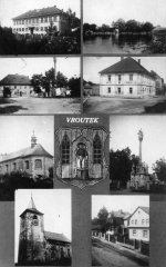 dobová pohlednice vsi s oběma kostely