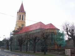 oprava kostela - pohled zezadu zprava