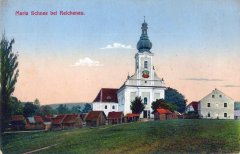 poutní areál na dobové pohlednici