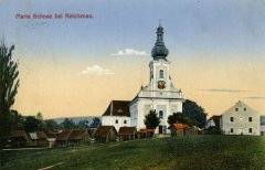 dobová pohlednice s motivem kostela