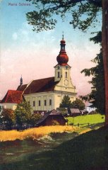 dobová pohlednice s motivem kostela