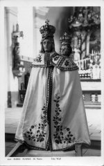 Panna Marie s Jezulátkem na dobové pohlednici