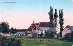 poutní kostel na dobové pohlednici