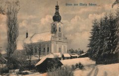 poutní areál na dobové pohlednici