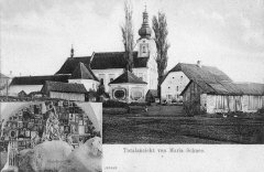 dobová pohlednice s motivem kostela