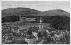 poutní areál na dobové pohlednici