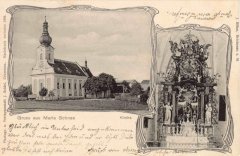 dobová pohlednice s motivem kostela