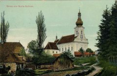 dobová pohlednice s motivem kostela