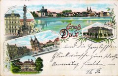 dobová pohlednice města s kostelem