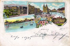 dobová pohlednice města s kostelem