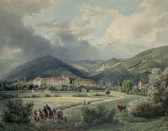 kresba kostela (vpravo), autor Eduard Gurk