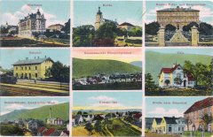 dobová pohlednice města s kostelem