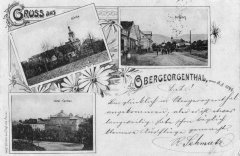 dobová pohlednice města s kostelem