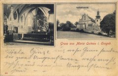 poutní kostel na dobové pohlednici