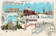 dobová pohlednice města s kostelem