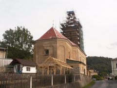 oprava věže - pohled zezadu zleva