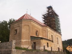 oprava věže - pohled zezadu zleva