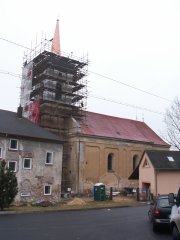 oprava věže - pohled zepředu zprava