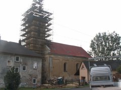 oprava věže - pohled zepředu zprava