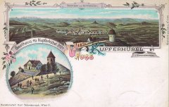 dobová pohlednice vsi s kaplí