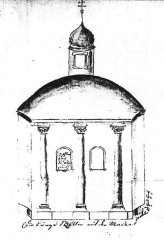 stavební plán - nárys zadní stěny kaple