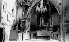 historické foto interiéru kostela - zadní část