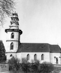 oprava věže kostela