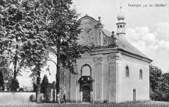 dobová pohlednice s motivem kostela