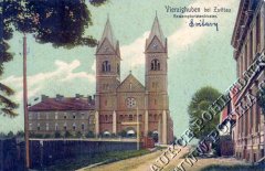 dobová pohlednice s motivem kostela