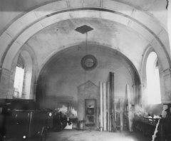 interiér synagogy přestavěné na hasičskou zbrojnici
