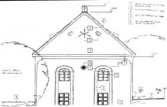 hlavní průčelí v navrhované úpravě Ing. arch. Františka Petrlíka