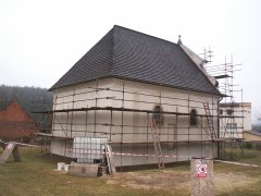 pohled zezadu zleva - oprava fasády 