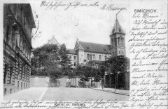 dobová pohlednice s kostelem