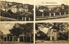 dobová pohlednice s kaplí (vpravo dole)